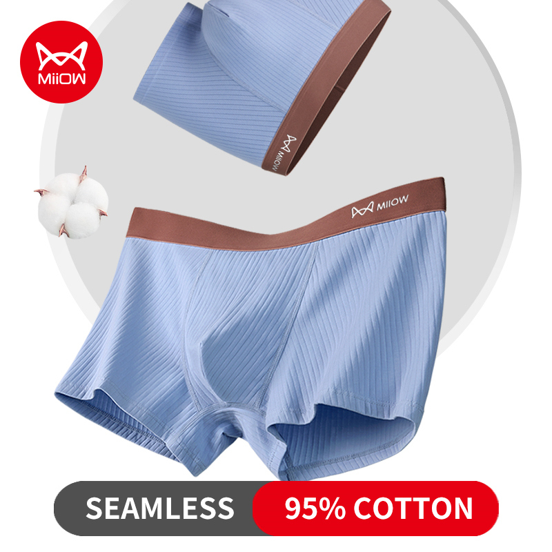 MiiOW 3pcs Knitting Cotton Men - Boxer Brief Pack Cotton review and price