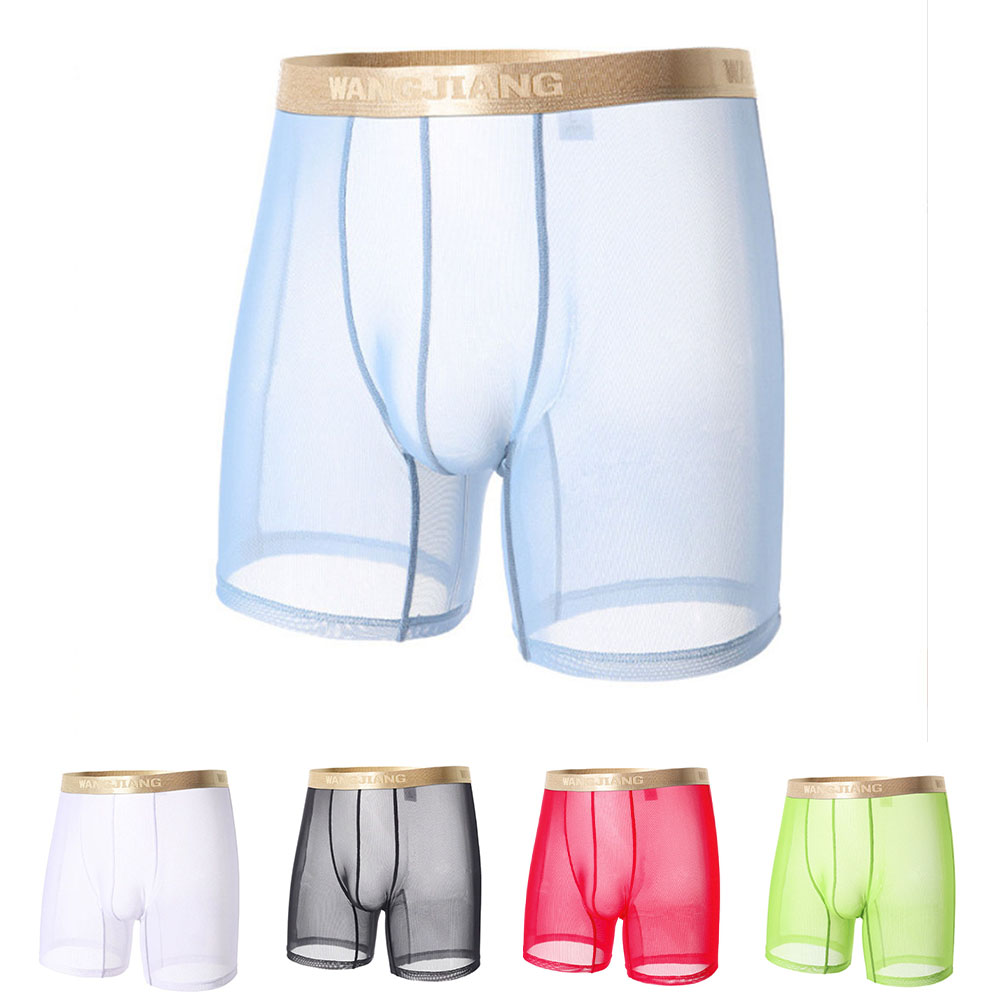 Men Mesh See Through   Thin Se - Boxer Shorts Modal review and price