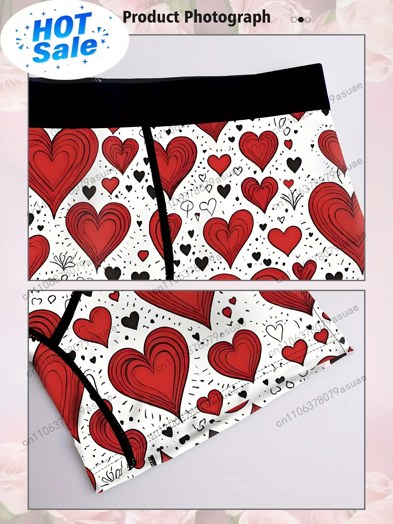 1pc Men'S Heart Print Boxer Br - Quick Dry Underwear review and price